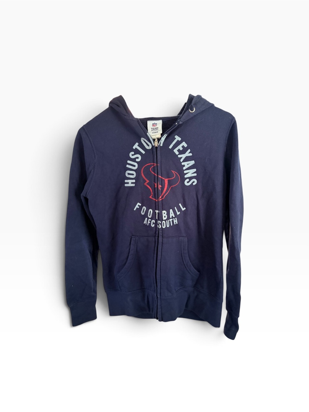 NFL Houston Texans Navy Zip Hoodie with Red Logo